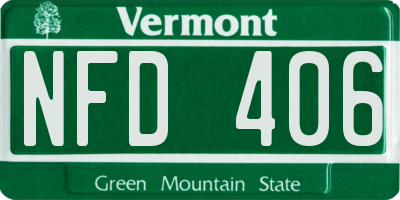VT license plate NFD406