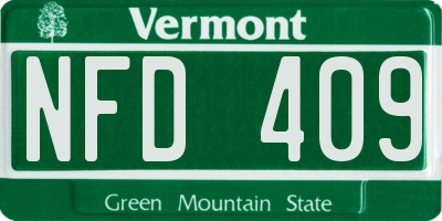 VT license plate NFD409