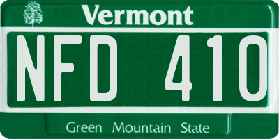 VT license plate NFD410