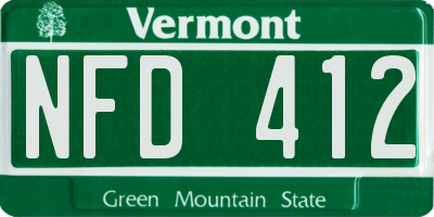 VT license plate NFD412