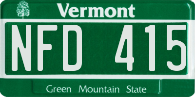 VT license plate NFD415