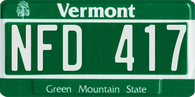 VT license plate NFD417