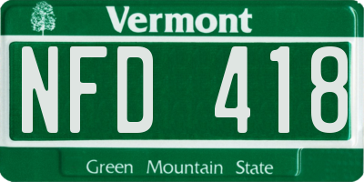 VT license plate NFD418