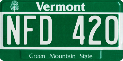 VT license plate NFD420