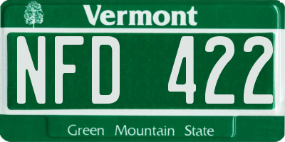 VT license plate NFD422