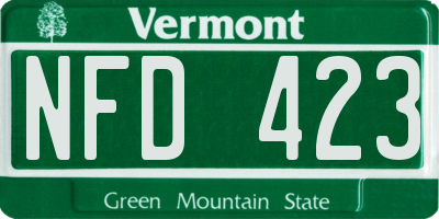 VT license plate NFD423