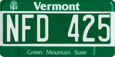 VT license plate NFD425