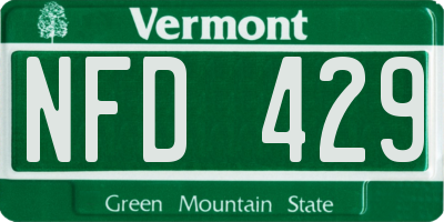 VT license plate NFD429