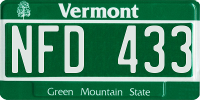 VT license plate NFD433