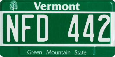 VT license plate NFD442