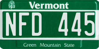 VT license plate NFD445