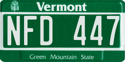 VT license plate NFD447
