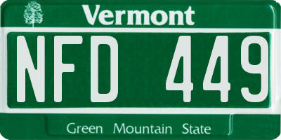 VT license plate NFD449