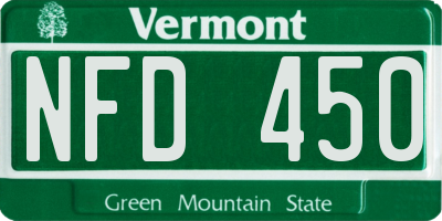 VT license plate NFD450
