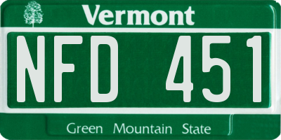 VT license plate NFD451