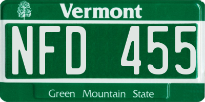 VT license plate NFD455