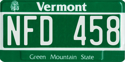 VT license plate NFD458