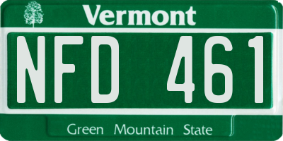 VT license plate NFD461
