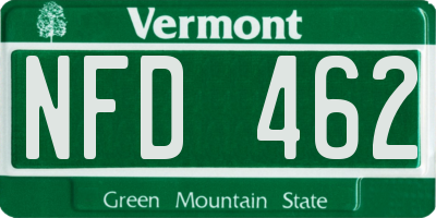 VT license plate NFD462