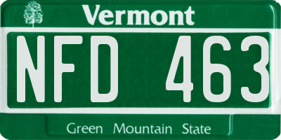 VT license plate NFD463