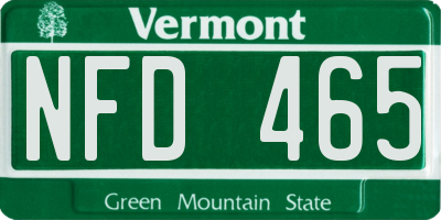 VT license plate NFD465