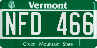 VT license plate NFD466