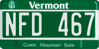 VT license plate NFD467