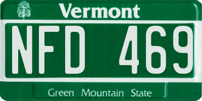 VT license plate NFD469