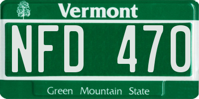 VT license plate NFD470