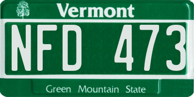 VT license plate NFD473