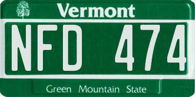 VT license plate NFD474