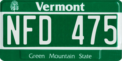 VT license plate NFD475