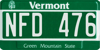 VT license plate NFD476