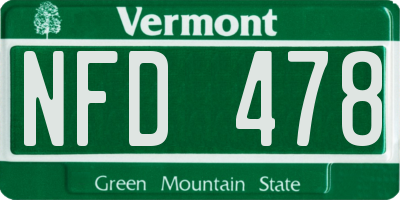 VT license plate NFD478
