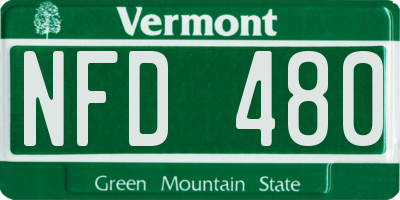 VT license plate NFD480