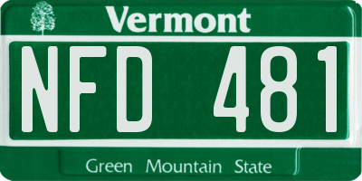 VT license plate NFD481