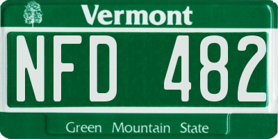 VT license plate NFD482