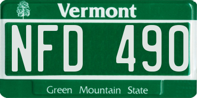 VT license plate NFD490