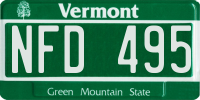 VT license plate NFD495