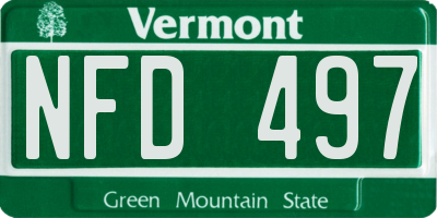 VT license plate NFD497