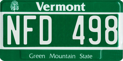 VT license plate NFD498