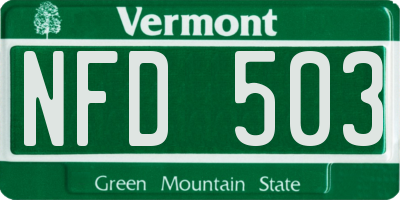 VT license plate NFD503