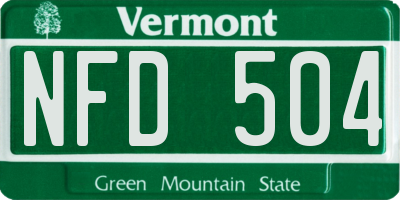 VT license plate NFD504