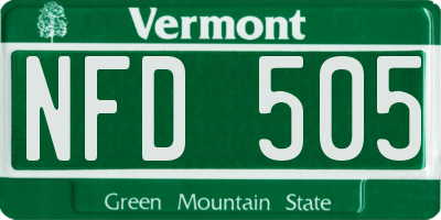 VT license plate NFD505