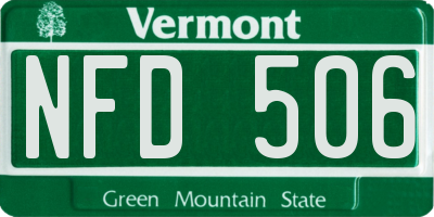 VT license plate NFD506