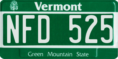 VT license plate NFD525