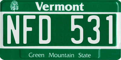 VT license plate NFD531