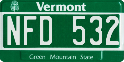 VT license plate NFD532