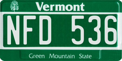 VT license plate NFD536