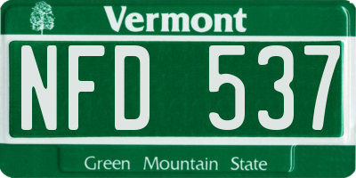 VT license plate NFD537